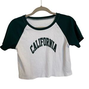 Street Style California Crop top shirt - baseball tee - crop top